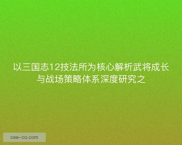 以三国志12技法所为核心解析武将成长与战场策略体系深度研究之 以三国志12技法所为核心解析武将成长与战场策略体系深度研究之