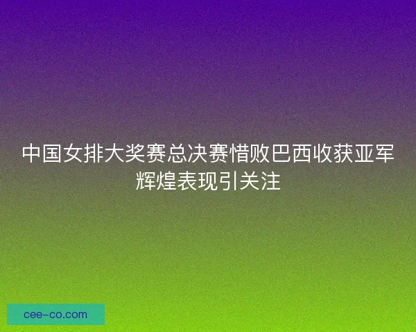 中国女排大奖赛总决赛惜败巴西收获亚军辉煌表现引关注